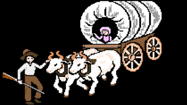 A screenshot of a pixelated wagon and trailblazer